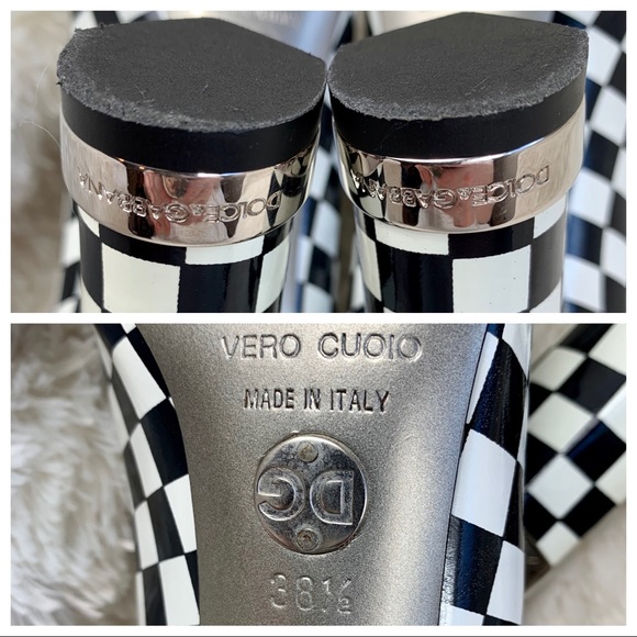 SOLD! Dolce & Gabbana Checkered Square Toe Pumps - Picture 7 of 8
